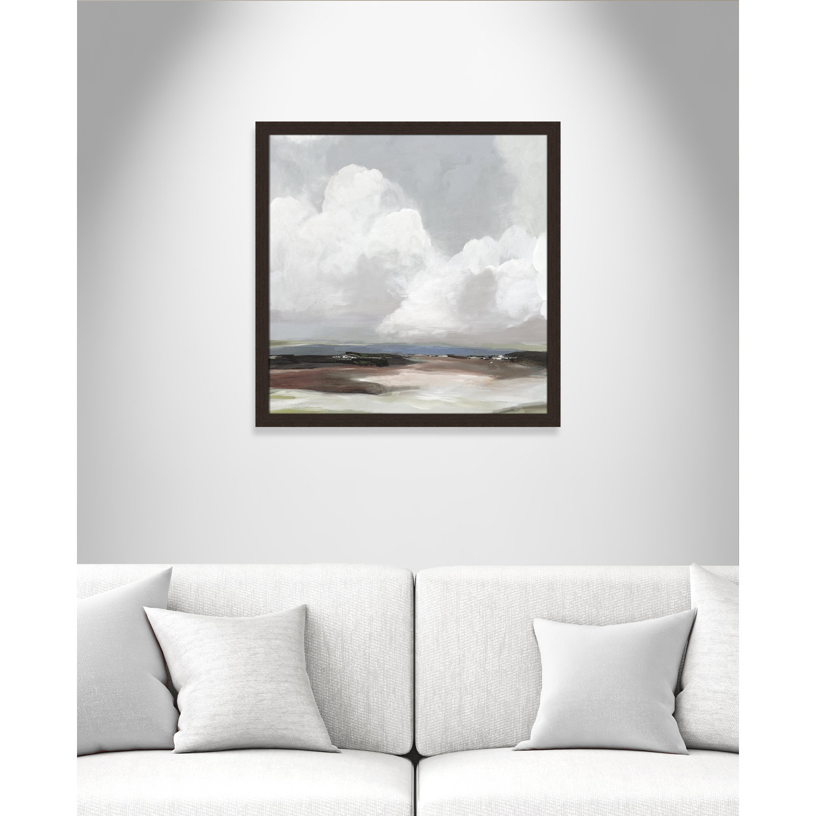 Avron "Morning Air" Painting, 28.5" H x 28.5" W x 1.12" D, Walnut Framed