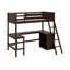 Lit mezzanine simple avec tablettes et bureau-2112855323