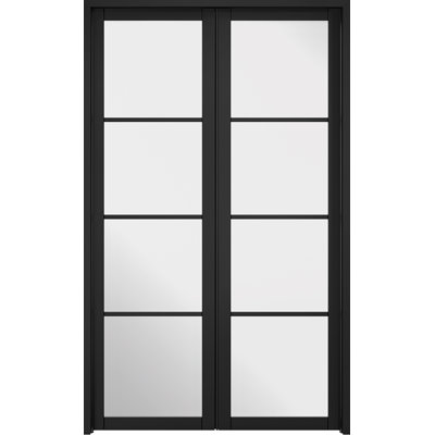 Soho Clear Glazed Primed Black Internal Door W4 Pair