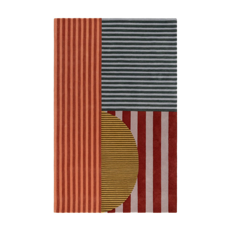 Tapis de sol géométrique tissé multicolore de style européen, Tapis de couloir 2 pi 8 po x 6 pi 7 po