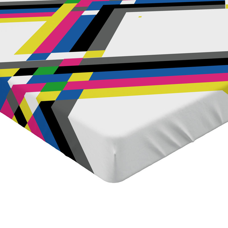 Multicolore multicolore à motif de zigzag Ambesonne, Ensemble literie pour lit simple