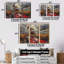 «Red Winter Oil Fields Industrial Icon I», ensemble d'art mural-721593951-721593938