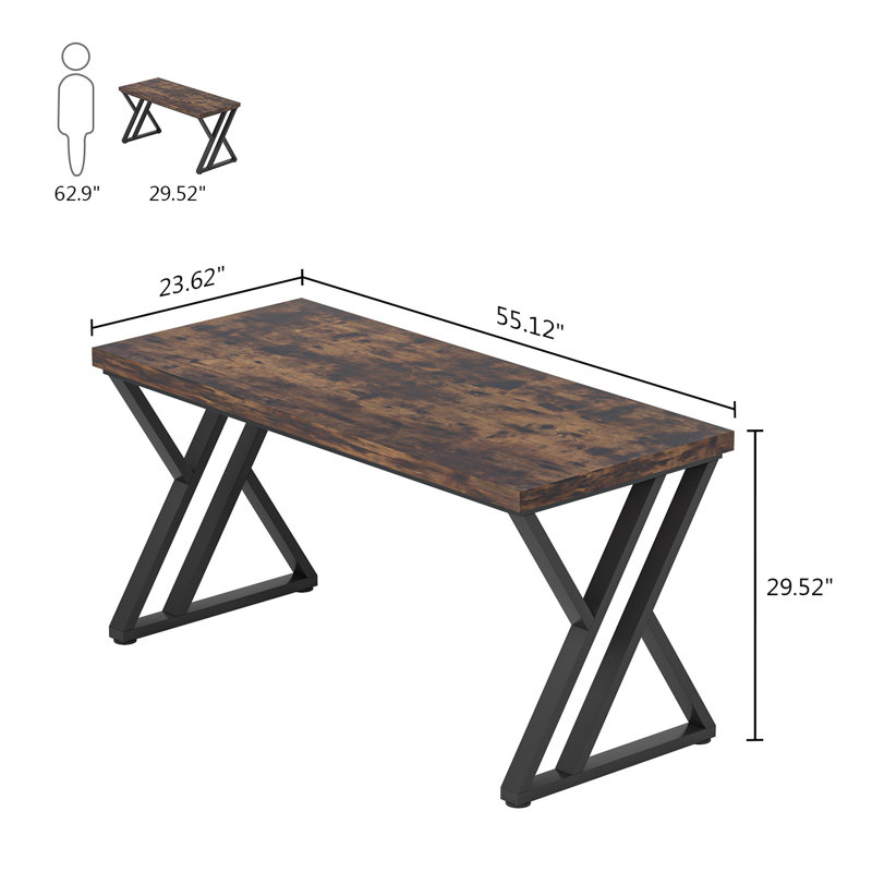 Bricen Writing Desk, Rustic Brown, Black