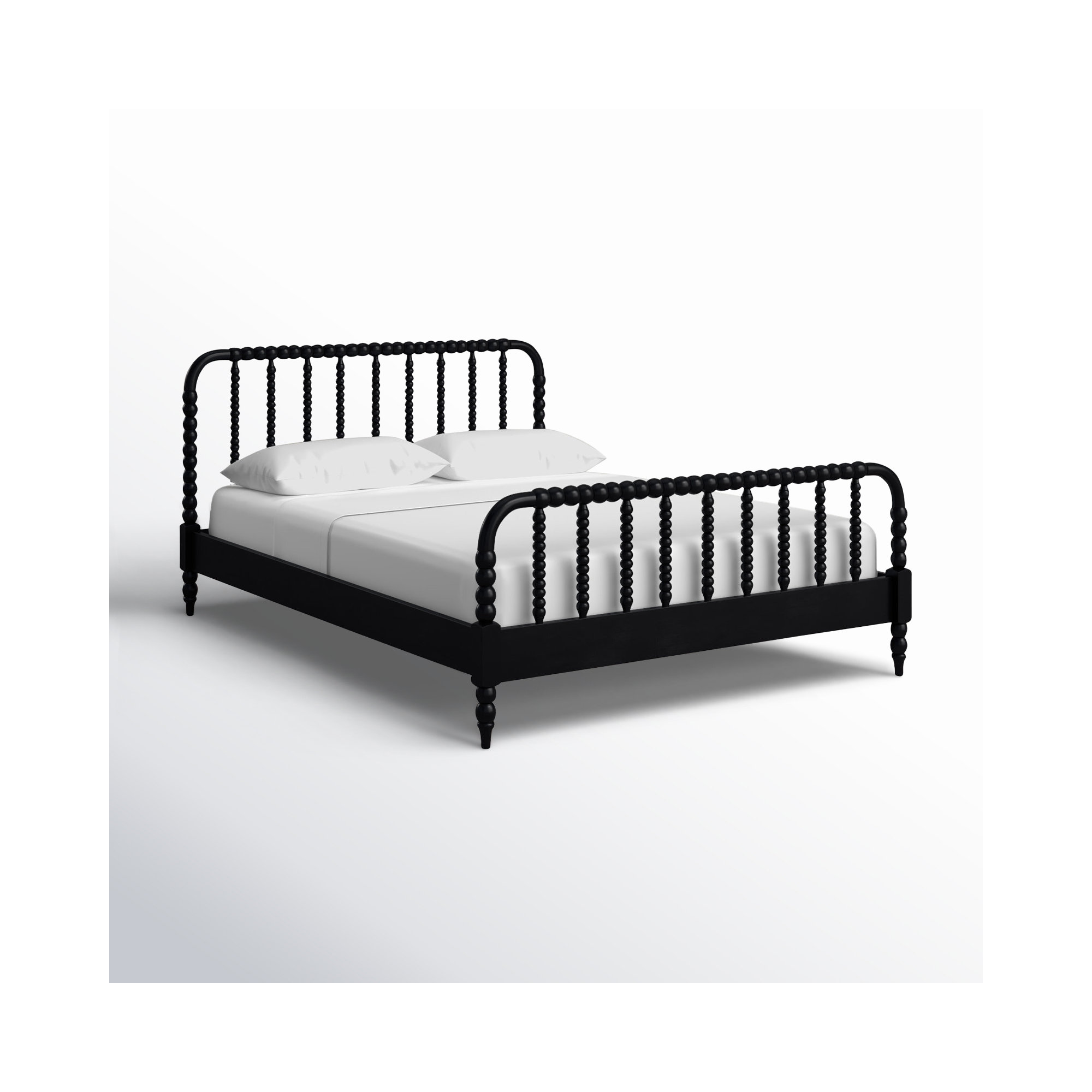 Benbrook Wood Spindle Bed, Black, King