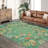 Washable Green Floral 9x12 Rugs for Bedroom, Non-Slip Living Room Area Rug, Cute Nursery Large Botanical Area Rug, Soft Floor Carpet for Playroom Closet-1292984630
