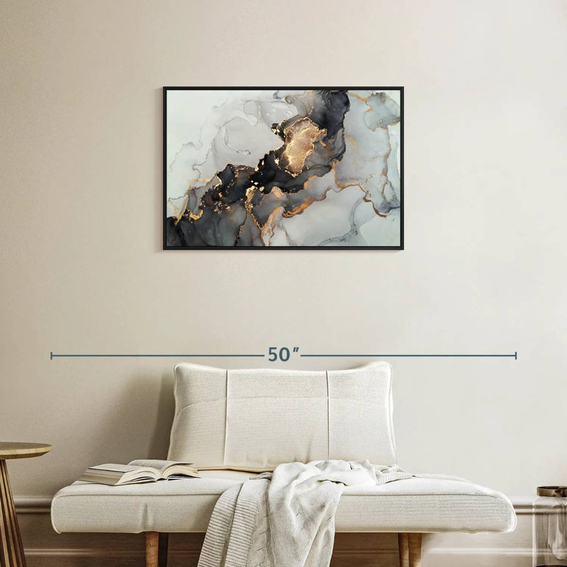 Luxury Abstract, Floating Frame Black, 31" X 21"