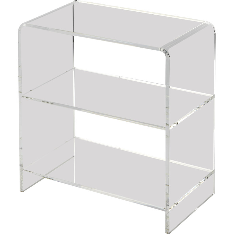Crystal 22"W Rectangular Clear Acrylic 2 Tier Bookcase
