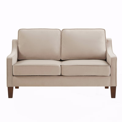 Canapé 2 places avec coussin d'assise à ressorts, montage facile pour salon, chambre