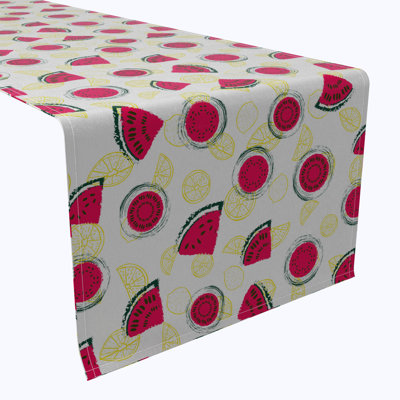 Table Runner, 100% Cotton, 16X108", Citrus Summertime