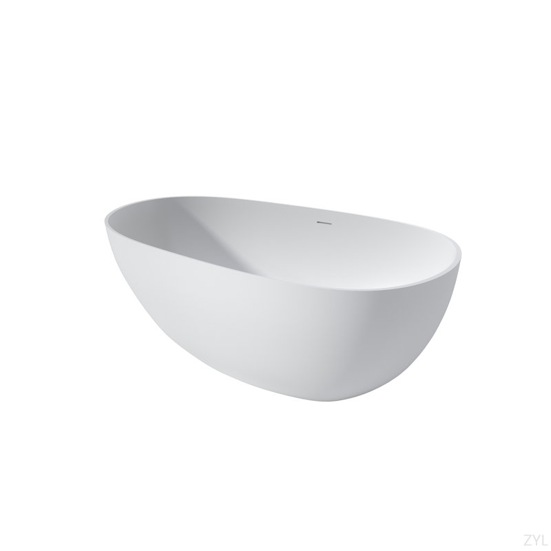 Baignoire profonde 59 "à surface solide de qualité supérieure 59", Blanc mat