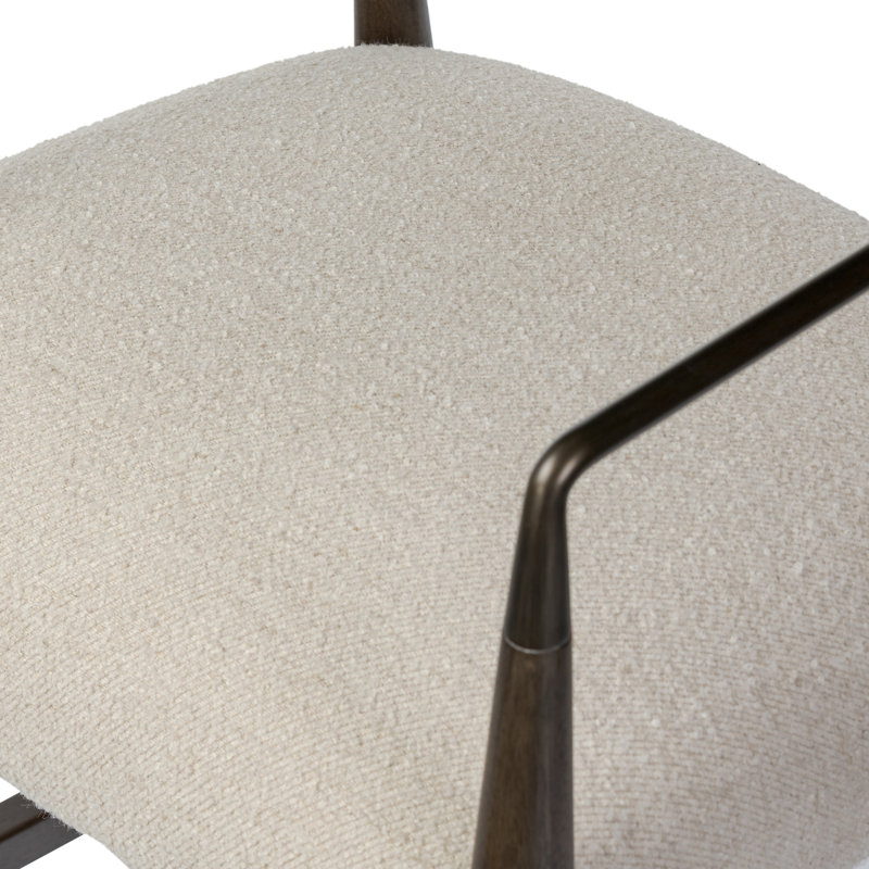 Waldon Stool, Charter Oatmeal/Polyester Blend, Counter Stool (27.68" Seat Height), Sierra Brown/Aged Bronze