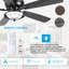 Ventilateur de plafond extérieur 52 pouces avec lumière - Moteur à courant continu, télécommande silencieuse et étanche-2104909166
