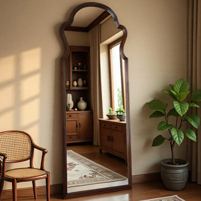 Miroir pleine grandeur de style américain à cadre irrégulier rétro