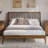 Bethelmie Solid Wood Upholstered Headboard Queen Bed Frame-97285328-107443382