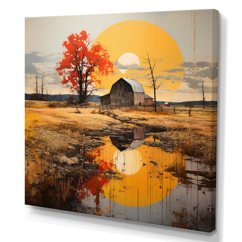 «Barns Country Dot Art II», reproduction, H 36 po x l 36 po x P 1,5 po, Toile tendue