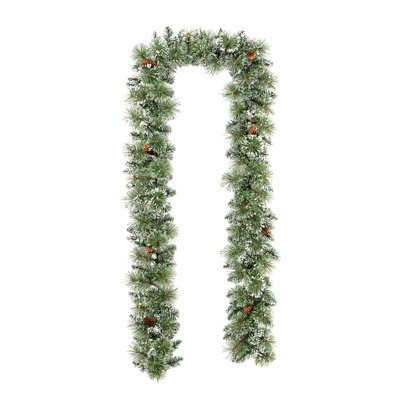 Placide 108" Frosted Pre-Lit Christmas Garland