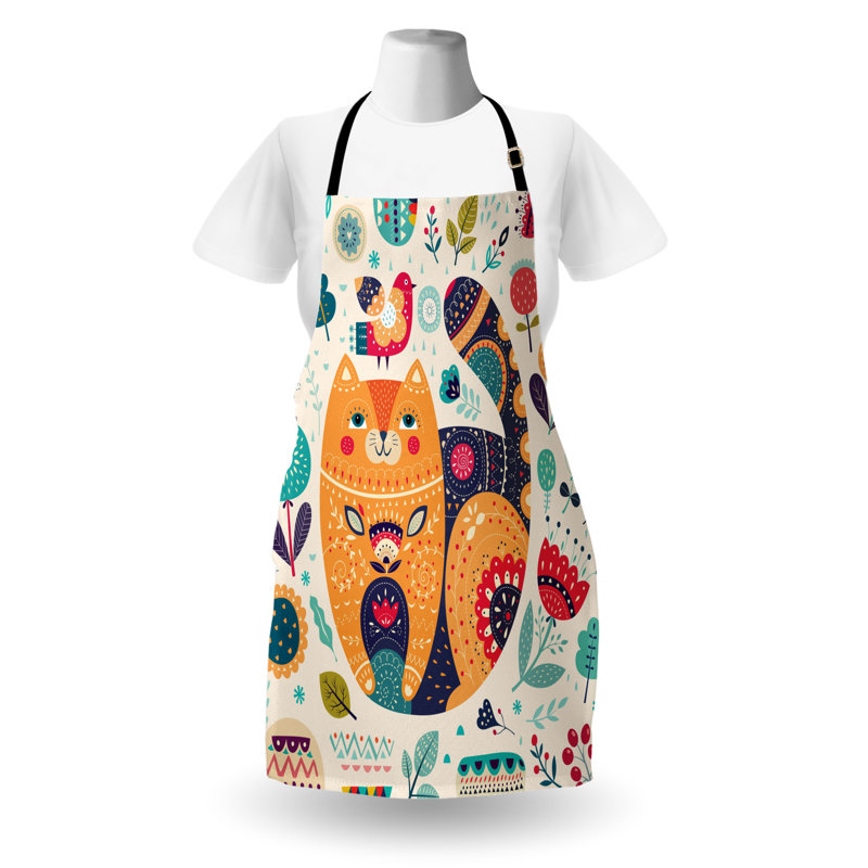 East Urban Home Paisley Apron, Cooking Gardening, Adult Size, Multicolor