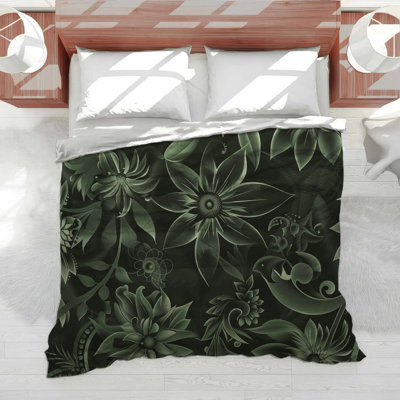 Floral Texture Botanical Microfiber Duvet Cover