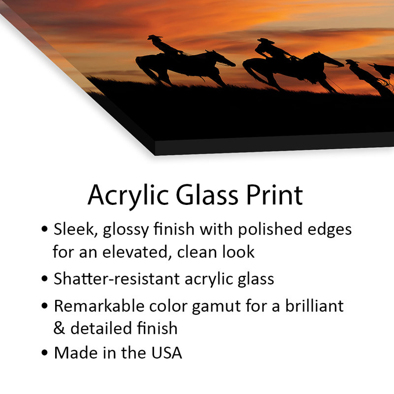 Cowboy Silhouette VII Print On Acrylic Glass