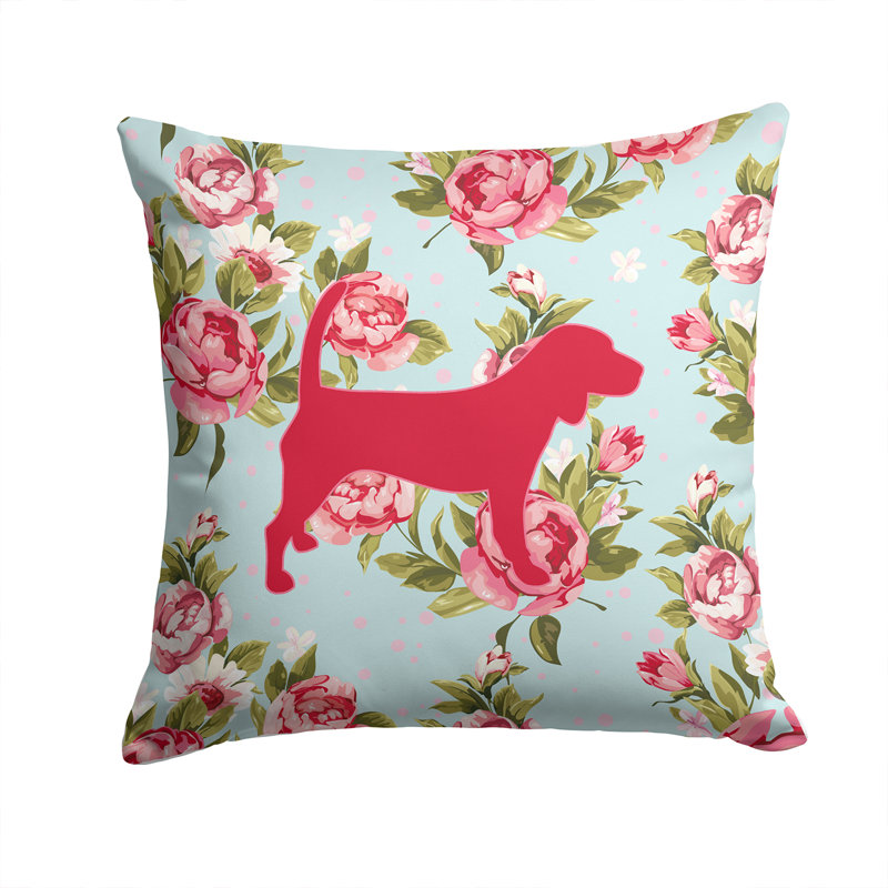 Coussin décoratif intérieur/extérieur bleu beige bleu élégance beagle shabby, H 14 po x l 14 po x P 4 po