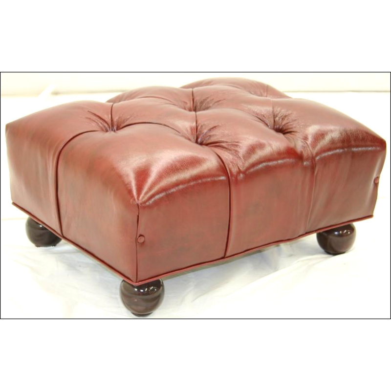 Ottoman, Bella Chocolate Performance Velvet, French Dark Cherry