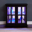 Armoire de style rétro avec lumières à DEL, tablettes réglables, finition antique pour la décoration de la salle à manger