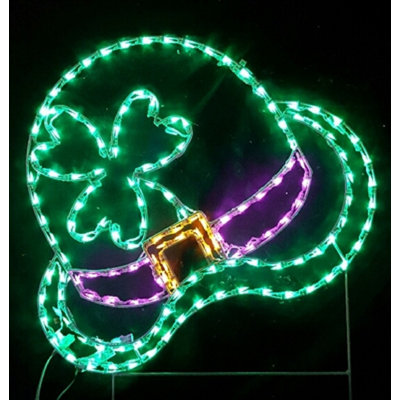 St. Patrick's Day Luck of the Irish Hat Holiday Lighted Display