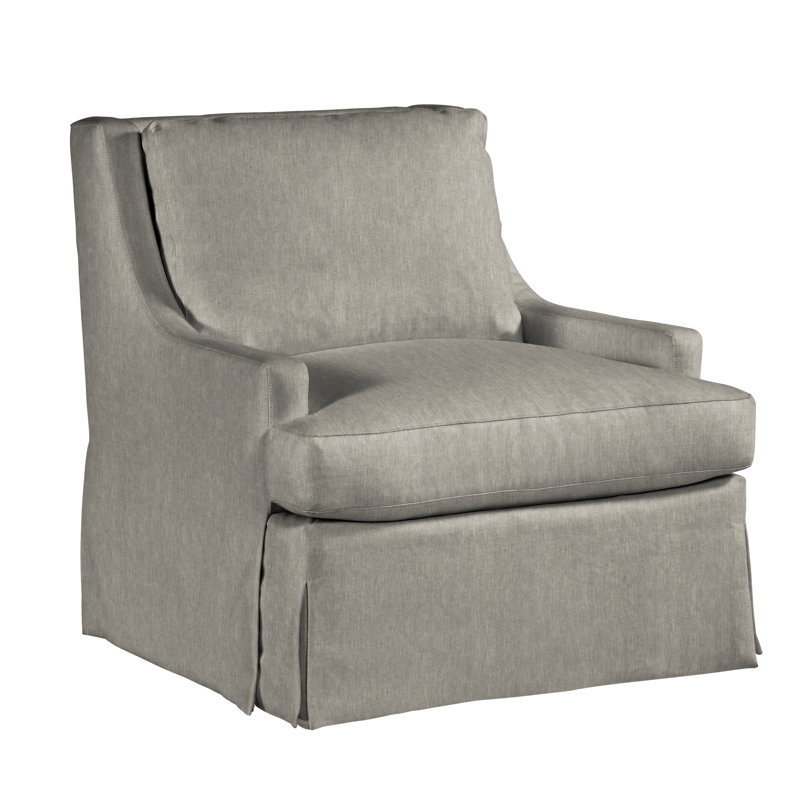 Royce 35" Wide Linen Slipcovered Armchair, Eanes Taupe