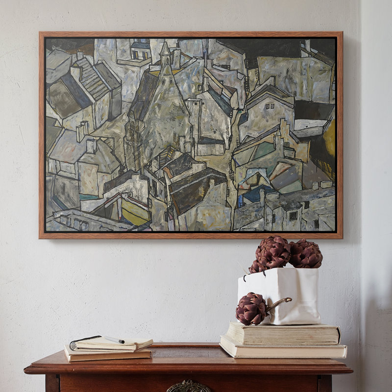 «Mödling II» par Egon Schiele, Noyer, 16 x 24
