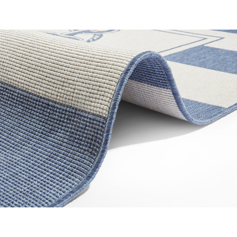 Gandara Flatweave Blue Rug, Rectangle 80 x 150cm