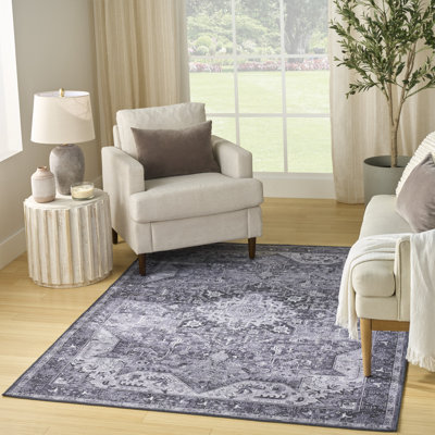 Tapis gris anthracite Bungalow Rose