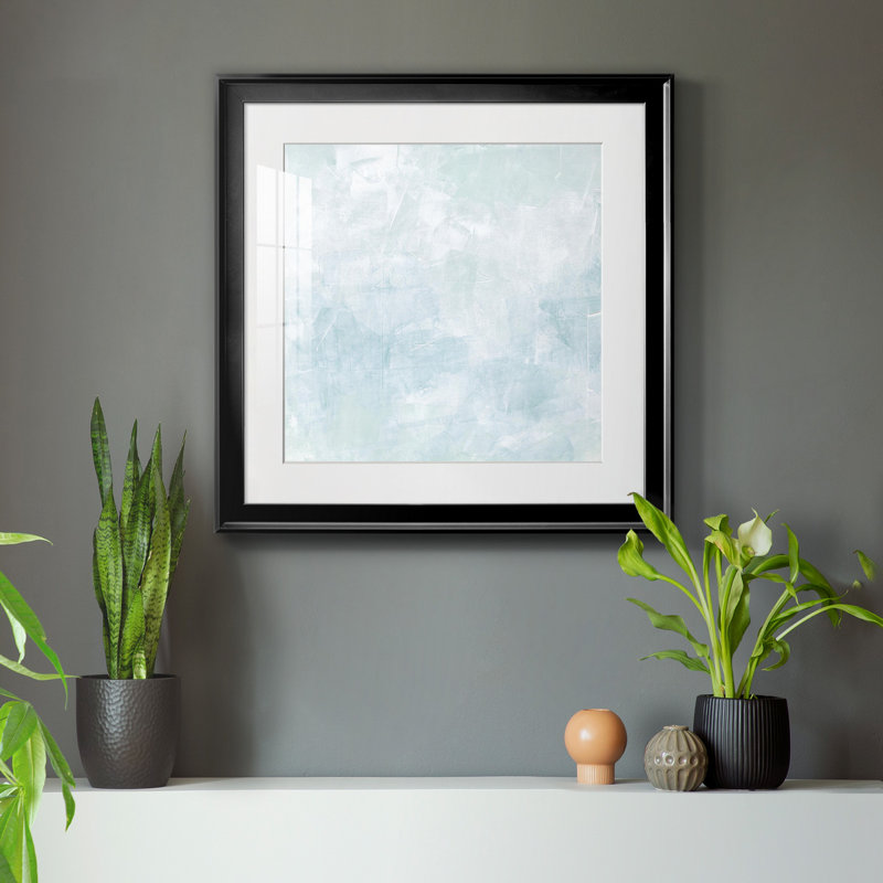 «I Drifting Blue I-Premium», reproduction encadrée - prête à être accrochée, H 26,5 po x l 26,5 po x P 1,5 po, Blanc