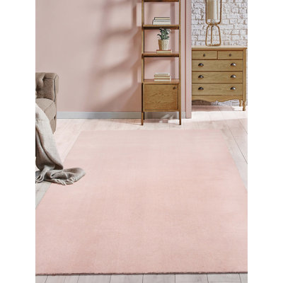The Carpet Relax – Modern Rug, Fluffy, Short Pile, Non-Slip Underside, Washable Up To 30°C, Super-Soft, Fur Look, Rose