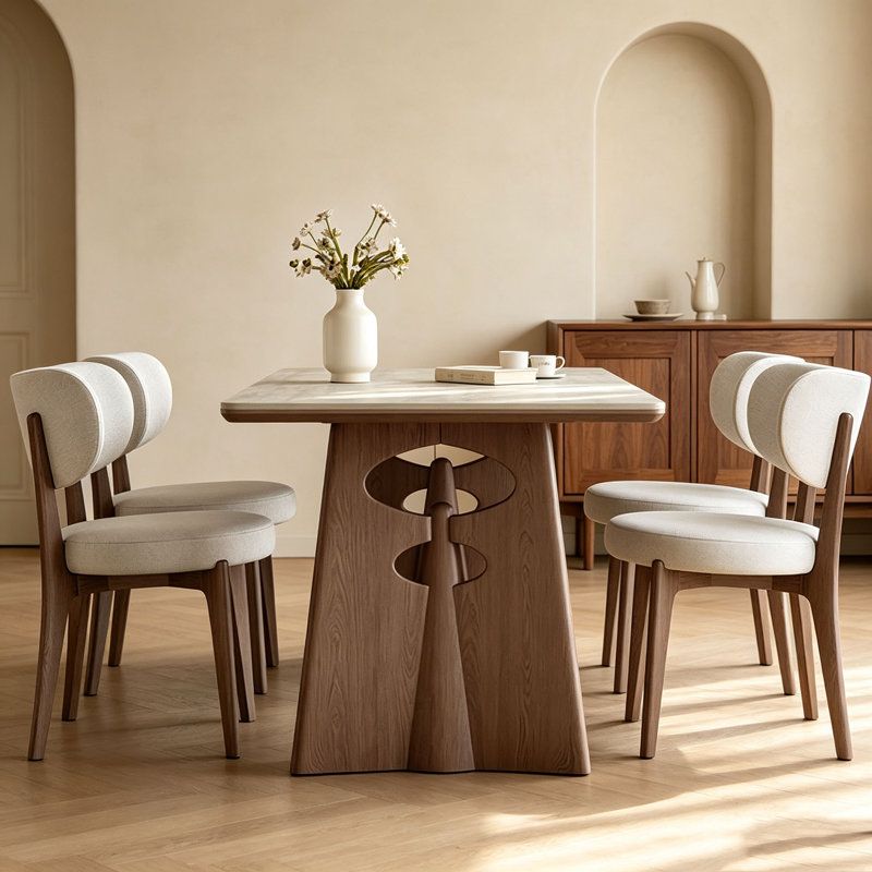 Table en pierre frittée de style Mid-Century, H 29,5 po x l 59,1 po x P 31,5 po, 7