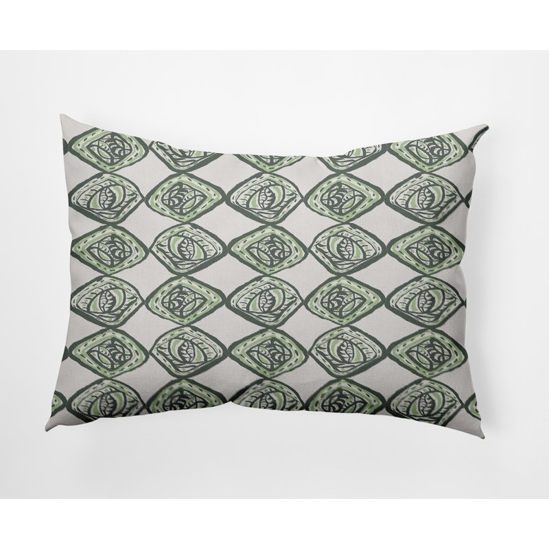 Housse de coussin carrée/insert, Vert, Géométrique 1