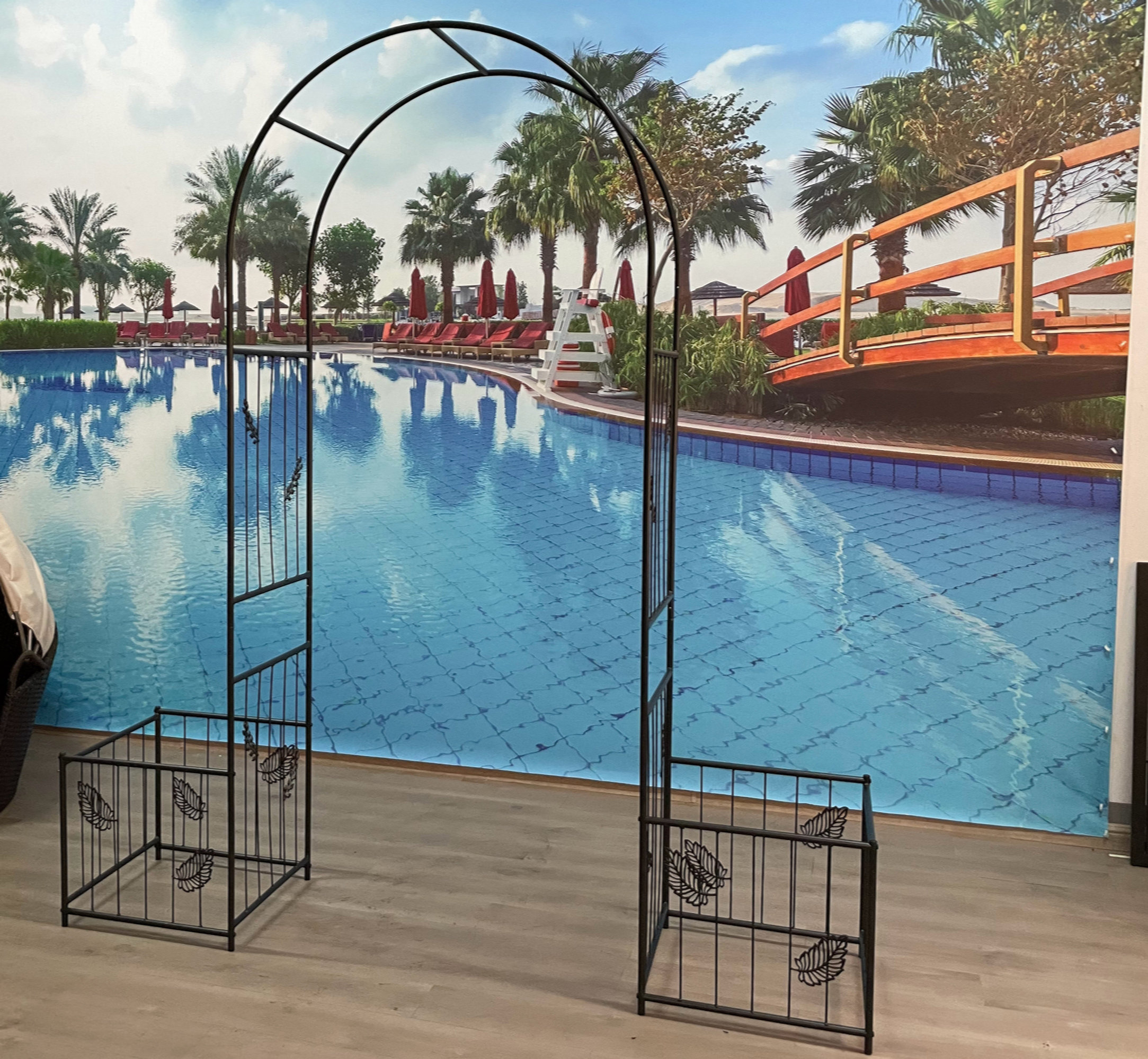 Lark Manor Metal Garden Arch Garden Arbor Trellis Climbing Plants