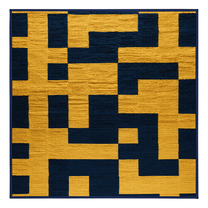 Machine Washable Checkered Blue Area Rug