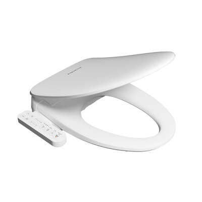 AQUATIZ Elongated Smart Toilet Seat, Electronic Heated Toilet Seat, Self-Cleaning Nozzle, Temperature Controlled Wash, Air Dryer, Deodorizer, LED Light, Multi-mode Wash, (Panel Control)