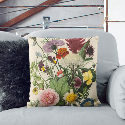 Flowers Square Throw Cushion