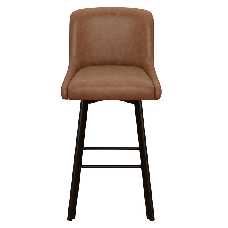 Tabouret de bar pivotant à hauteur de comptoir 30 po pour îlot de cuisine, Brun, 4