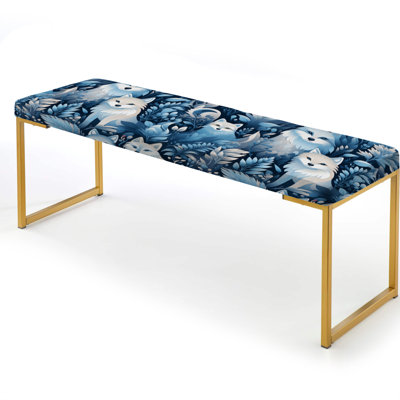 Ebron - Animal Print Upholstered Gold Bench