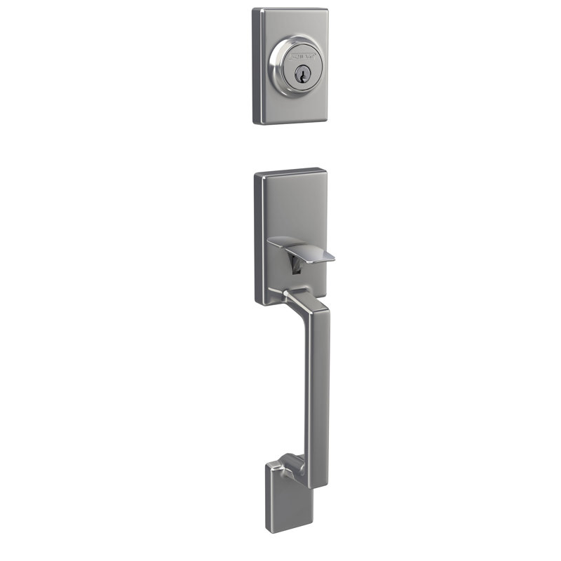 Handle with Deadbolt, Bright Chrome