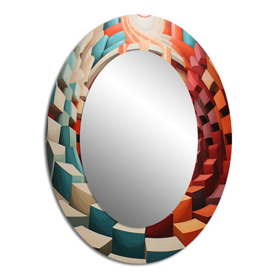 Décoration de miroir ovale multicolore ovale multicolore