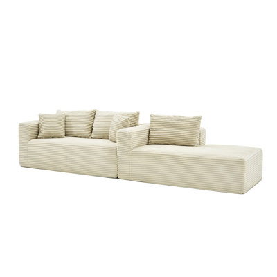 Canapé modulaire de 105 po avec canapé en forme de L et canapé-lit modulaire sans dossier de 105 po