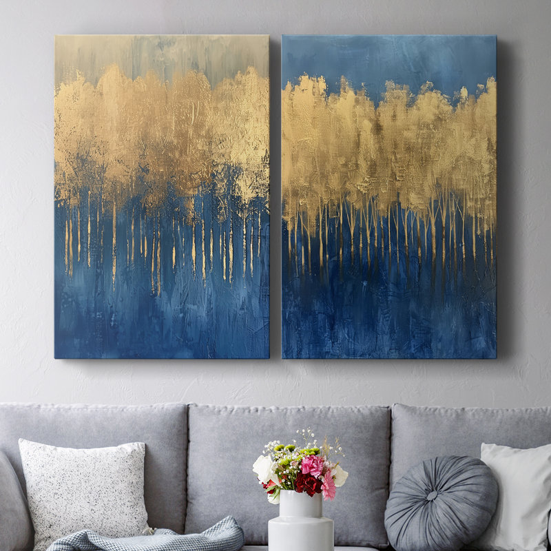 ABSTRACT Series III - Toile tendue avec châssis de qualité supérieure - Prêt à accrocher, H 18 po x l 24 po