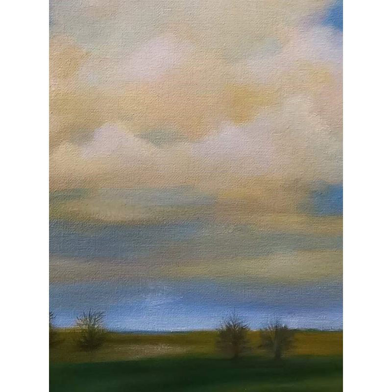 Belle journée nuageuse | Huile sur toile | Par Anindita Dey