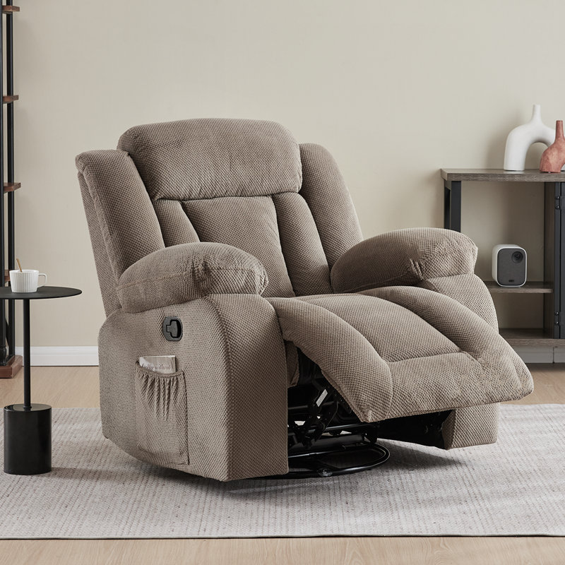 Fauteuil inclinable à bascule pivotant l 37,4 po Kokal, Marron clair
