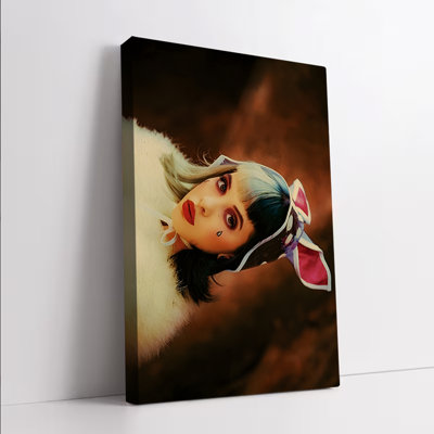 1PC Wall Arts Posters Framed, Vintage Style Canvas Wall Art Featuring Stylish Woman with Colorful Hair and Bow Headband Modern Home Decor for Living R