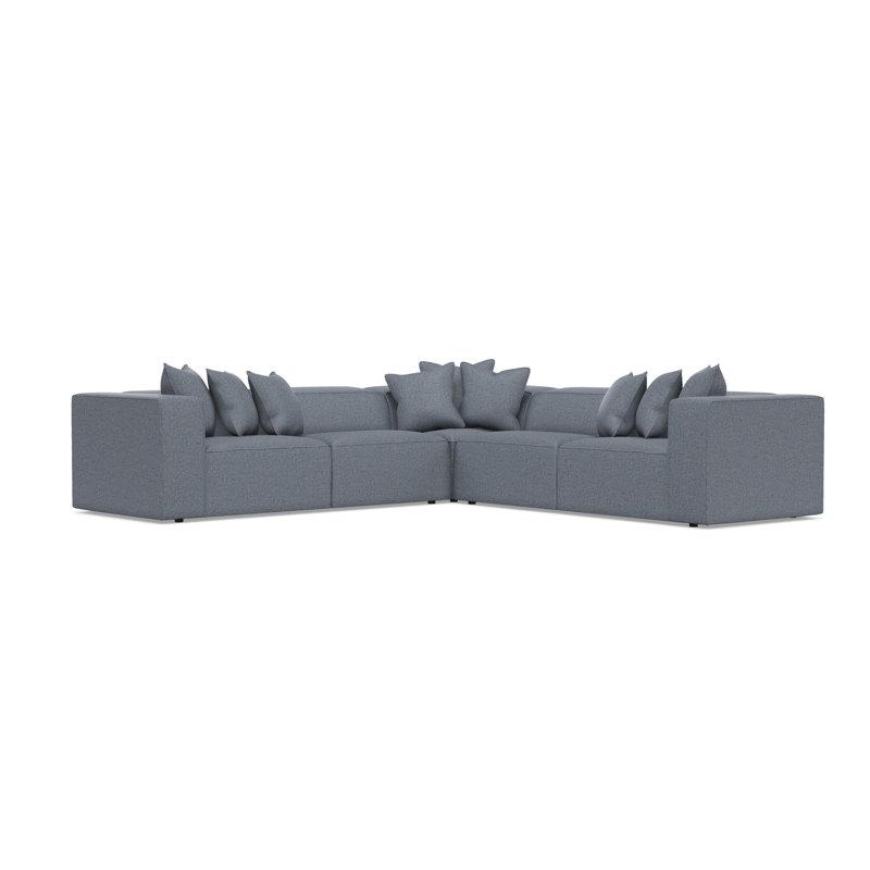 Bernhardt Bliss 3-Piece Fabric Sectional, 28" H x 123.5" W x 123.5" D, Teal Polyester