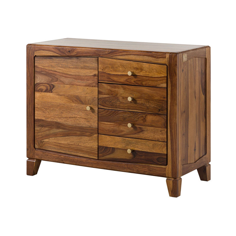 Ancona 4 - Drawer Chest of Drawers, Brown Lacquered